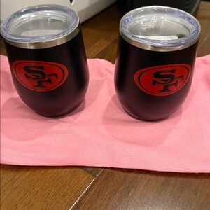 Two San Francisco 49ers NFL Wine Tumblers NEW